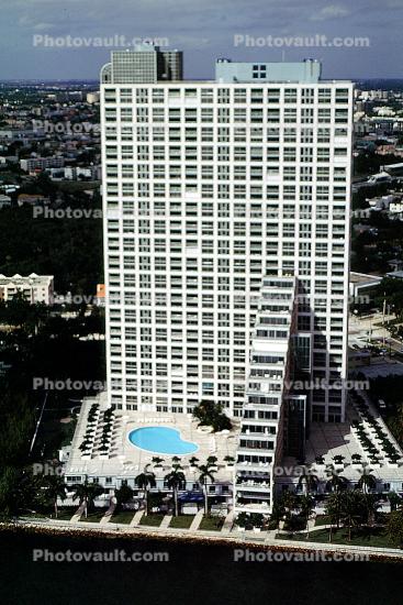 Hotel buildings, shoreline, skyscrapers, pools, 21 January 1995