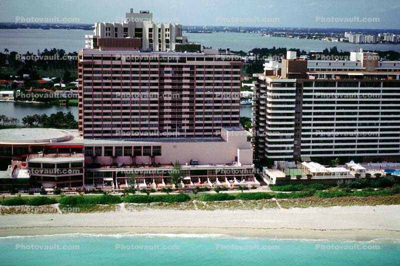 Hotels, art-deco buildings, Atlantic Ocean, sand, beach, 21 January 1995