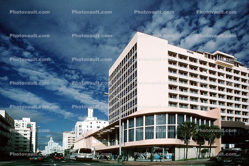 Hotel, Building, highrise, alto cumulus clouds, Traffic Signal Light, 21 January 1995