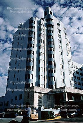 Art-deco building, alto cumulus clouds, 21 January 1995