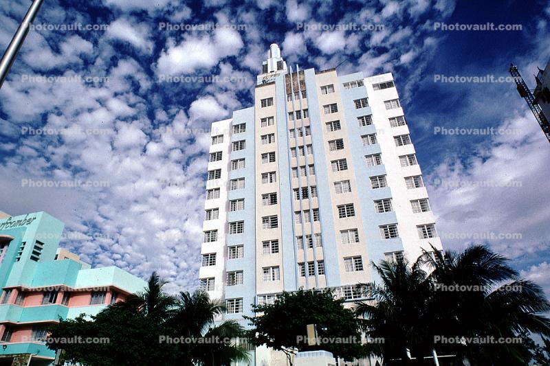 Hotel, Building, art-deco, alto cumulus clouds, 21 January 1995