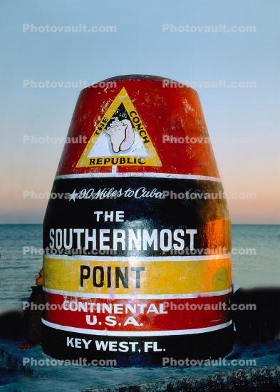 the southernmost point in the continental USA, landmark, marker, 22 January 1995