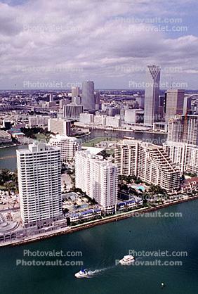 Seaport, Brickell Key, Miami River, Cityscape, Skyline, Buildings