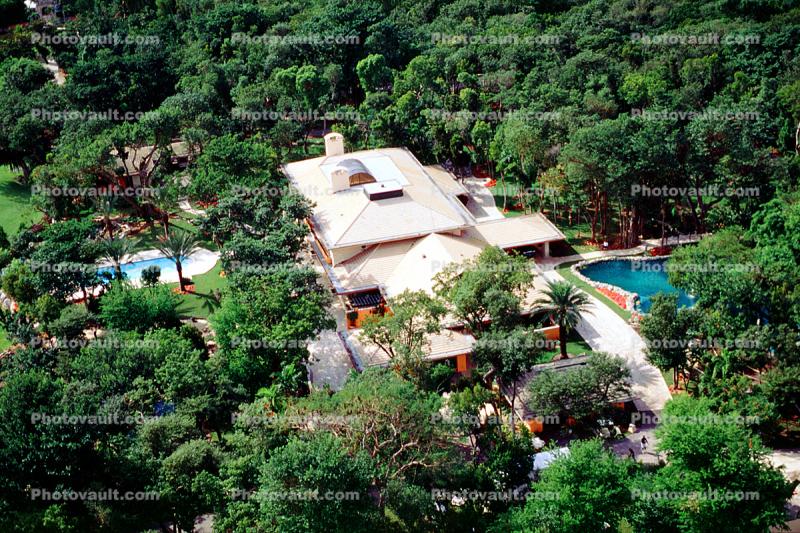 Mansion, Swimming Pool, trees, forest, home, house