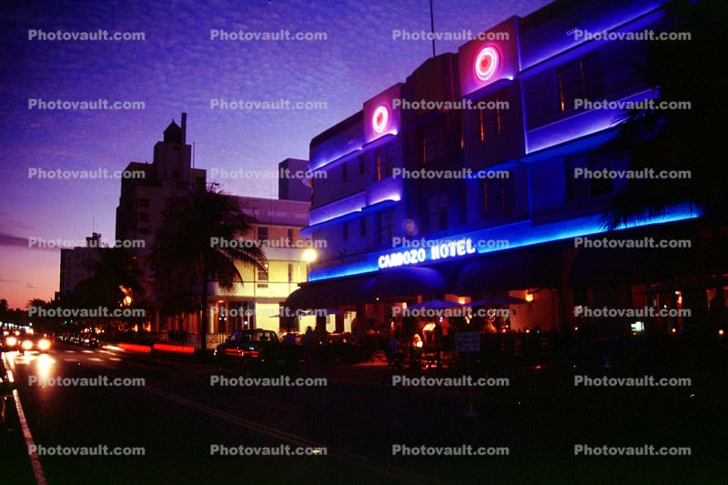 Cardozo Hotel, Twilight, Dusk, Dawn, neon lights, art-deco, 3 July 1998