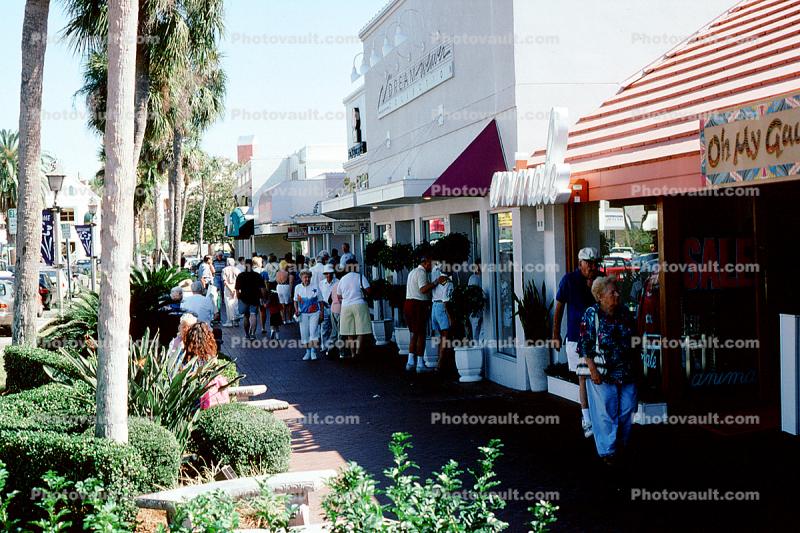 Shops, stores, sidewalk, Sarasota