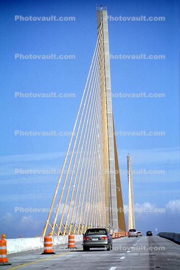 Sunshine Skyway Bridge, Interstate Highway I 275, US-19, cars, lanes, Road, St Petersburg, Tampa