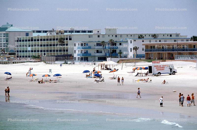 People, Beach, Sand, Hotels, buildings, Daytona Beach, Atlantic Ocean