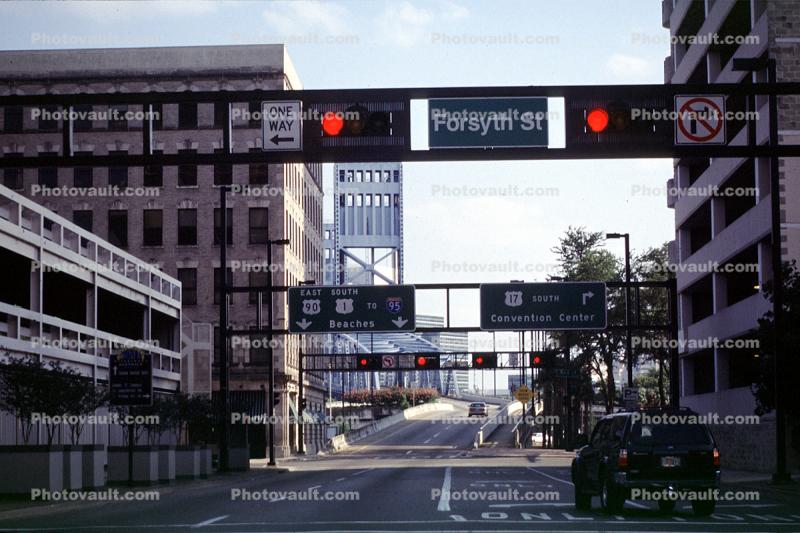 Foryth Street signage, buildings, Jacksonville