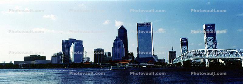 Saint Johns River,  John T Alsop Bridge, Jacksonville Skyline, Downtown Buildings, cityscape, Skyscrapers