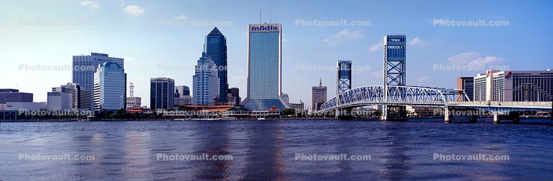 Skyline, cityscape, skyscrapers, high rise, Downtown Building, Main Street Bridge, Verticle Lift Bridge, Downtown Jacksonville