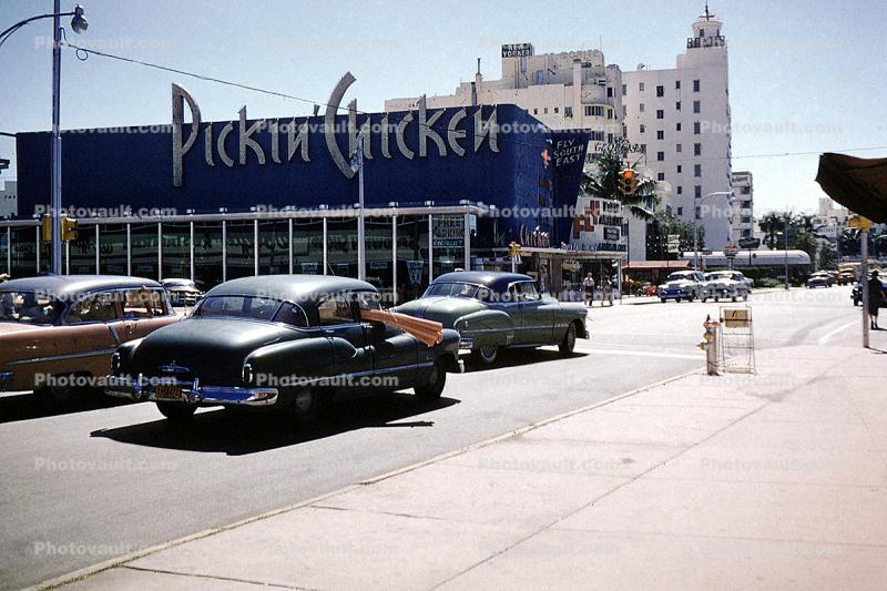 Pickin Chicken, car, automobile, vehicle, South Beach, 1950s