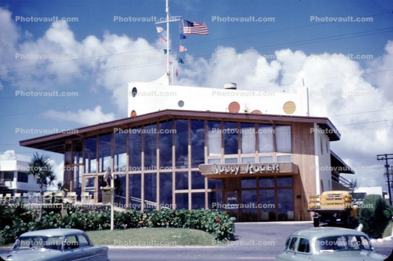 Jolly Roger, Building, South Beach, Car, Automobile, Vehicle, 1950s