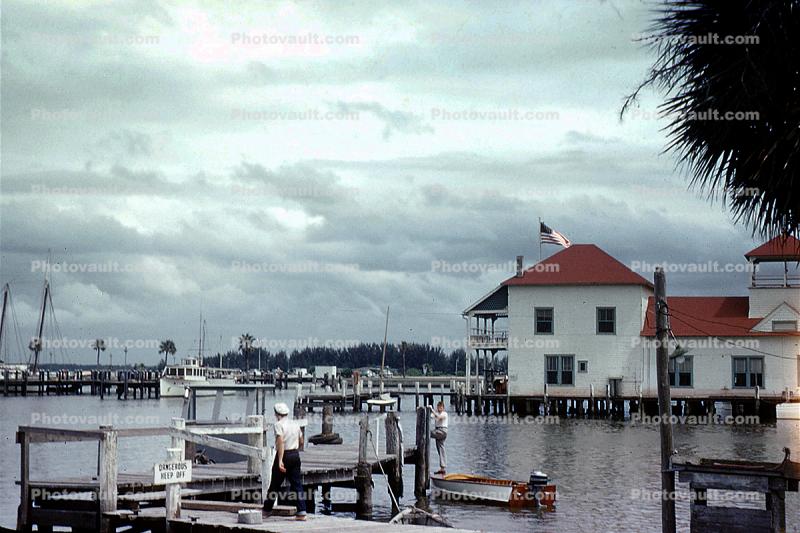 dock, Yacht Club, Daytona Beach, May 1954, 1950s