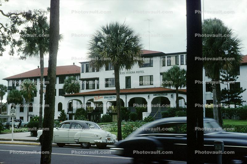 Princess Issena Hotel, Car, Automobile, Vehicle, Daytona Beach, May 1954, 1950s