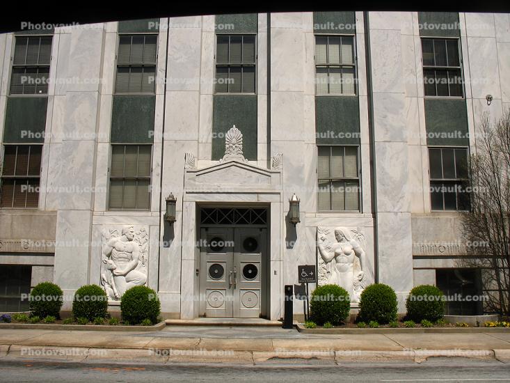 bar-Relief, State Capitol, Doorway, Entrance, Statues, Atlanta