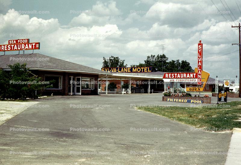 Syl-Va-Lane Motel, Restaurant, buildings, Sylvania, 1950s