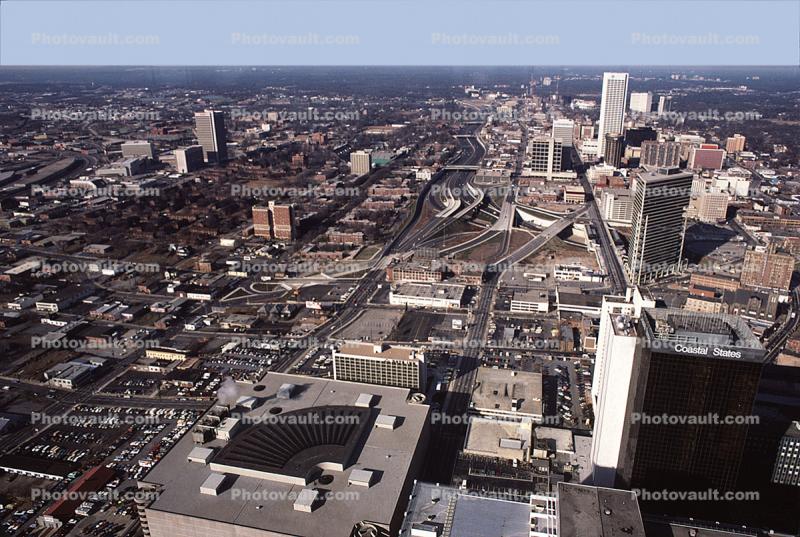 Atlanta, Cityscape, Skyline, Building, Skyscraper, Downtown, January 1985