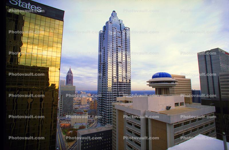 Polaris Domed Restaurant, Truist Plaza Skyscraper, Cityscape, Skyline, Buildings, Downtown Atlanta, November 1992