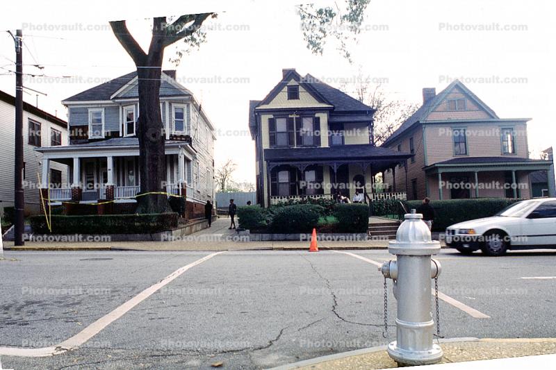 Homes, Houses, Fire Hydrant, crosswalk, Atlanta