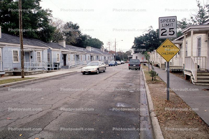 Homes, Houses, building, street, curb, sidewalk, Savannah