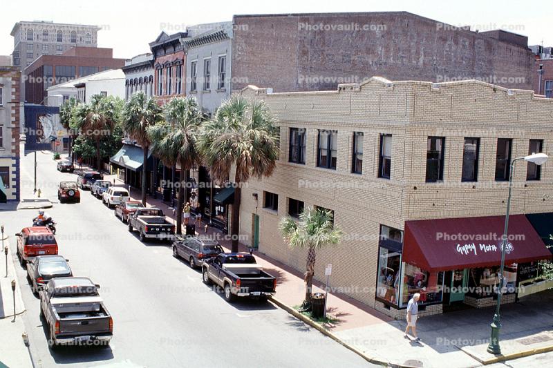 Shops, buildings, street, Savannah
