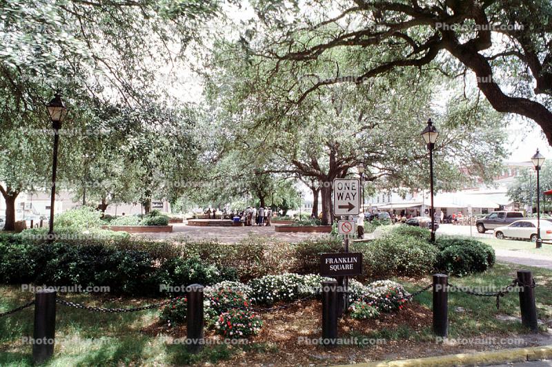 Franklin Square, Trees, Park, Savannah