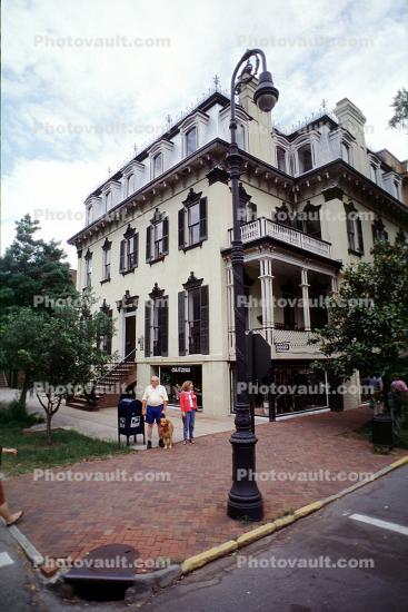 Corner, Building, Brick Sidewalk, Savannah