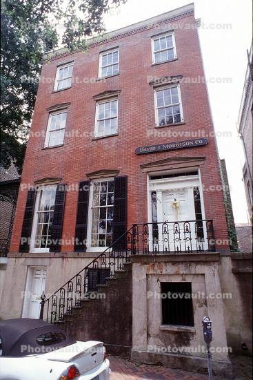 David J Morrison Co., 19th century mansion, building, stairs, landmark, Historic Savannah