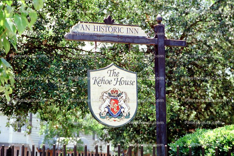 The Kehoe House, Historic Inn, Crest, Unicorn, emblem, shield, sign, signage, Historic Savannah