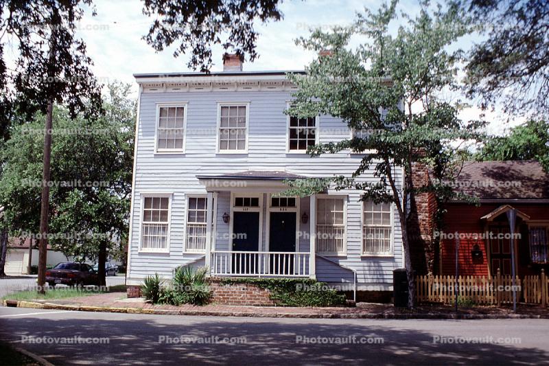 Building, Home, House, porch, Corner, Historic Savannah