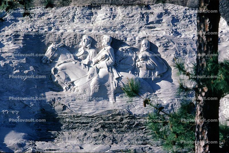 Stone Mountain, bar-Relief sculpture, Stonewall Jackson, Robert E. Lee, Jefferson Davis