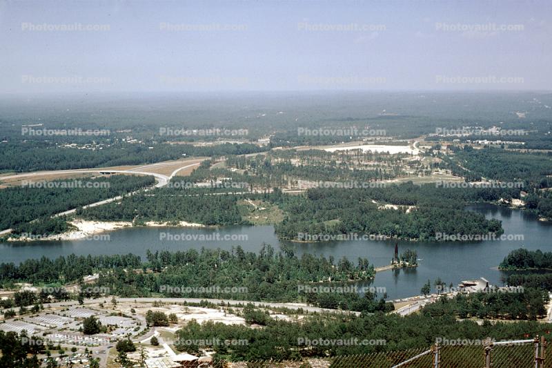 Stone Mountain Lake, forest, water, valley