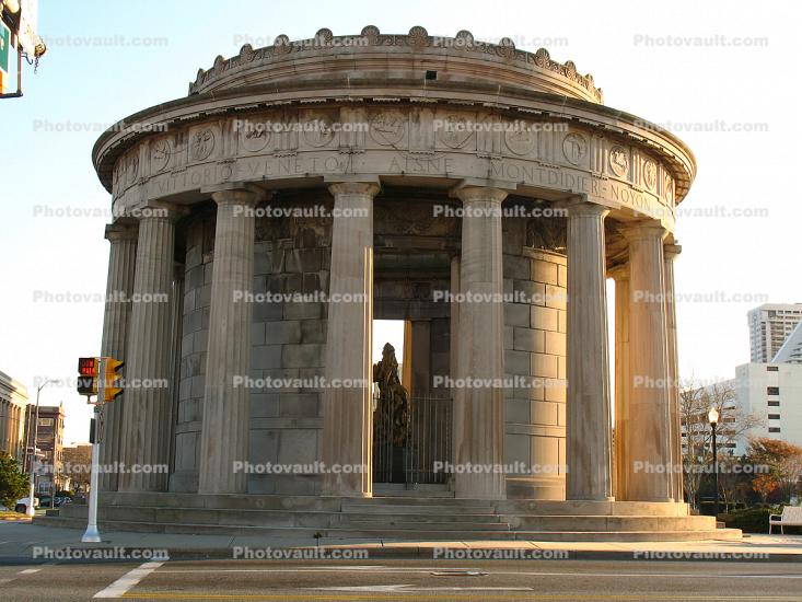 Greek Temple Monument, Round Tower, Doric Columns, Rotunda, landmark building
