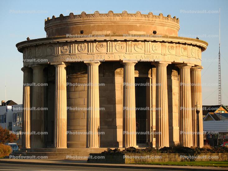 Greek Temple Monument, Round Tower, Doric Columns, building