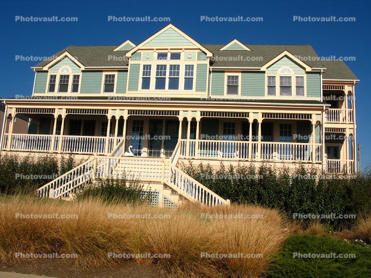 Building, Home, House, mansion, balcony, porch, Cape May