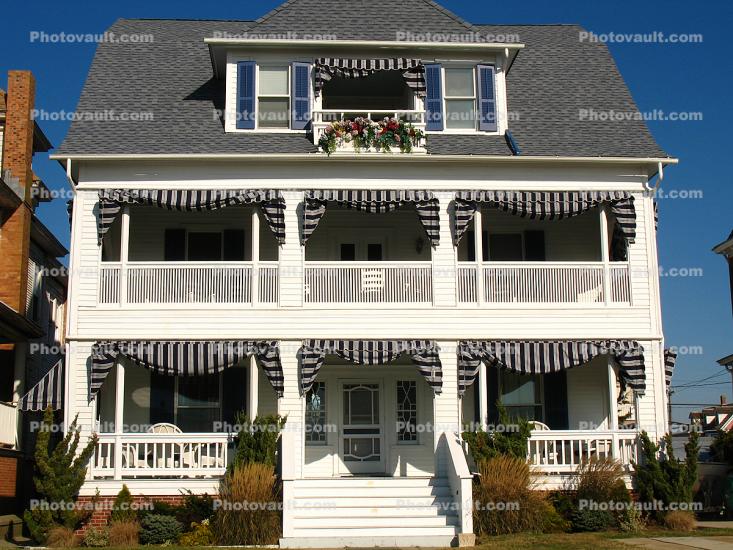 Building, Home, House, mansion, balcony, porch, Cape May