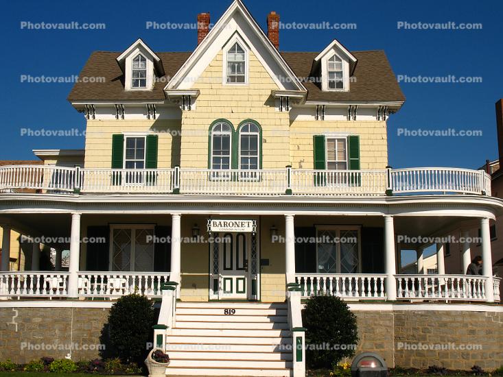 Baronet, Steps, Stairs, Building, Home, House, mansion, balcony, porch, Cape May