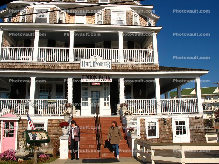 Hotel Macomber, Union Park, Cape May, building, stairs, porch
