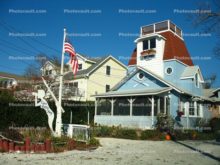 Building, Colorful Home, House, porch, Cape May