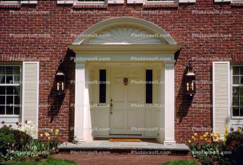 Door, Doorway, Entrance, Entry Way, Entryway, Brick, Franklin Lakes, 1950s