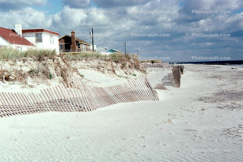 Sand, Fence, Beach, Houses, Homes, Atlantic Ocean