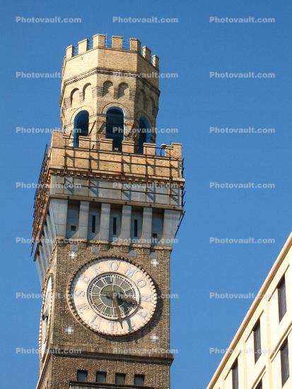 Baltimore, outdoor clock, outside, exterior, building