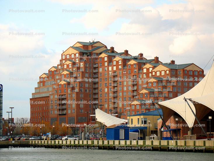 buildings, waterfront, apartments, Baltimore