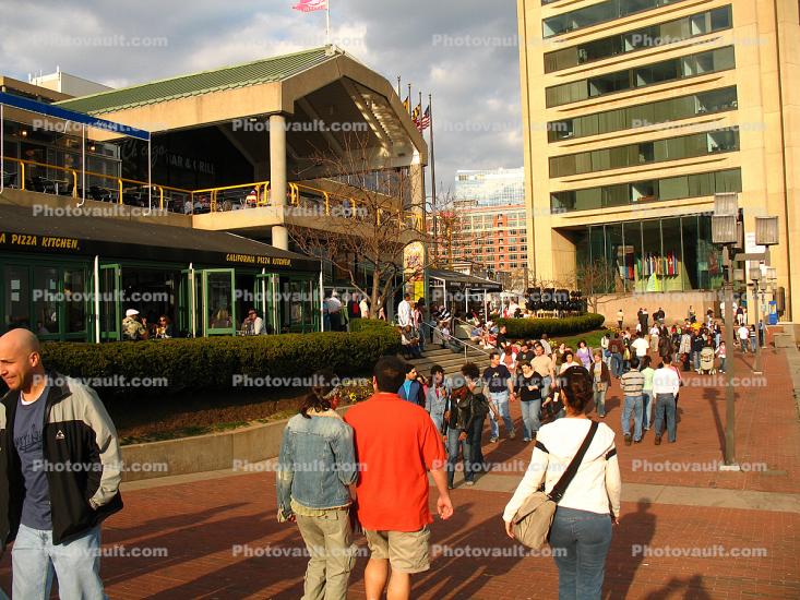 Baltimore waterfront, crowded