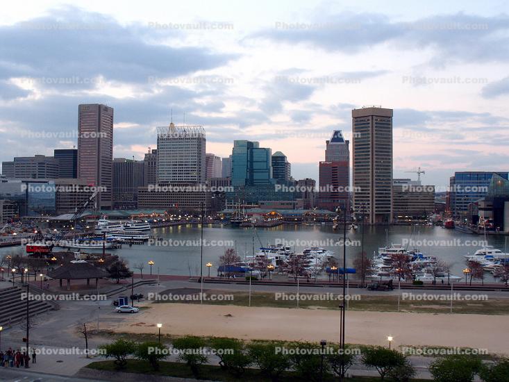 Baltimore Inner Harbor, Skyline, Cityscape