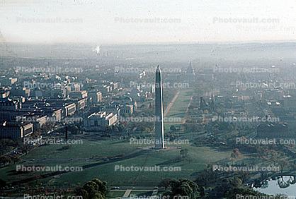 Washington Monument, White House, the mall, smog, haze