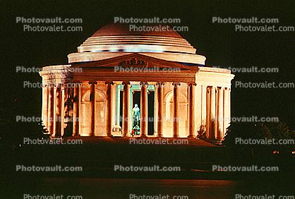 Jefferson Memorial, Night, Exterior, Outdoors, Outside, Nighttime