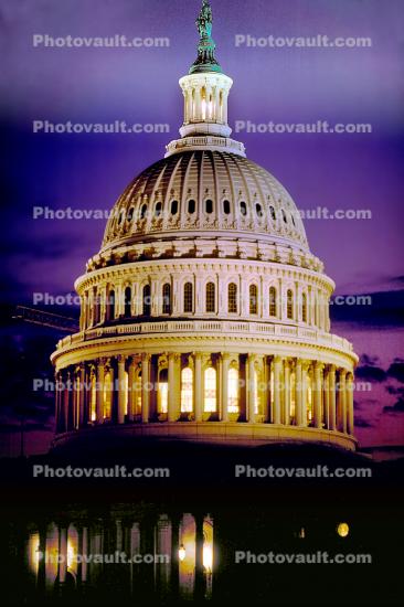 United States Capitol in Twilight, Dusk, Dawn