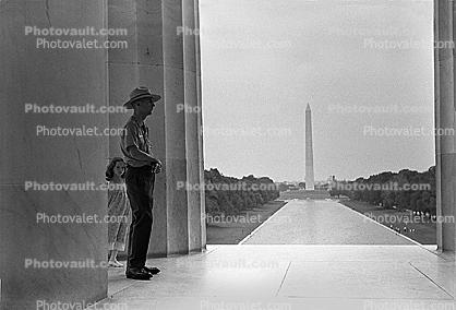 Washington Monument, guard, girl